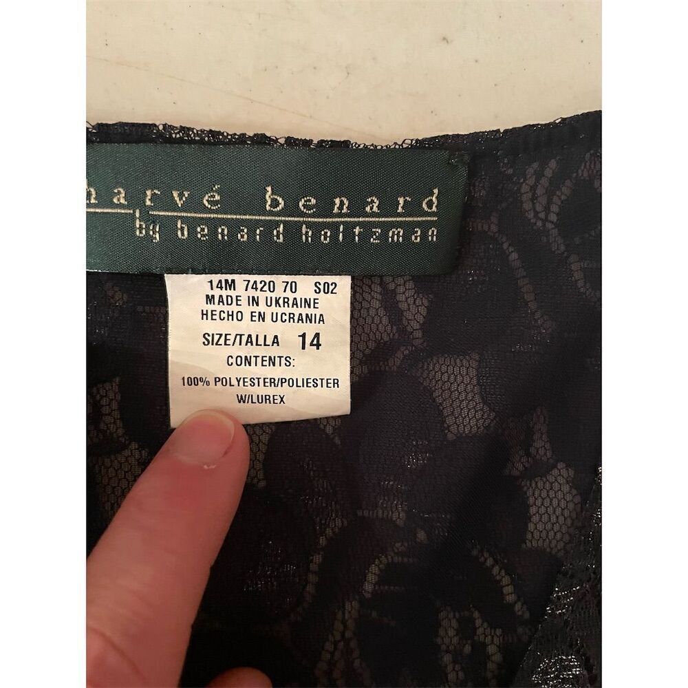 *3/$15 Harve Benard Women's Black Sheer Lace Sleeveless Blouse Size 14 - Picture 7 of 10